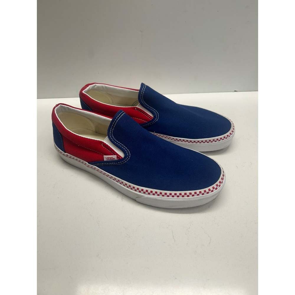 Vans Ref White & Blue Slip On Mens Size 9.5